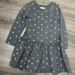 Tucker + Tate Girls 4 Gray and Gold Heart Dress